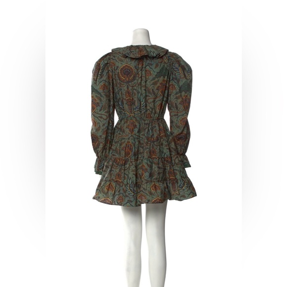 Ulla Johnson Caris Red and Brown Cocktail Dress with Bishop Sleeves SZ 2 - Picture 8 of 16